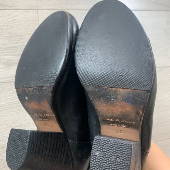 RAG & BONE Harrow Black Leather Ankle Boots - Picture 10 of 13